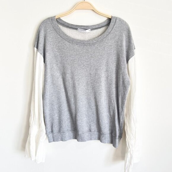 Stateside Ballon Cuff Heather Gray Sweatshirt Size XS NWOT $139 - Picture 1 of 8